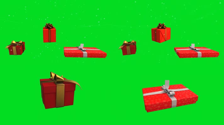绿幕视频素材礼物盒