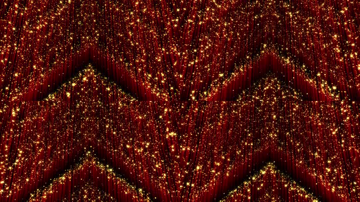 金色粒子墙舞台背景（循环）