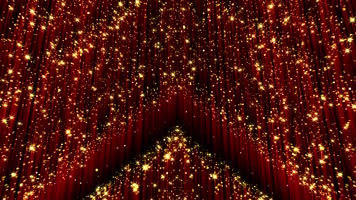 金色粒子墙舞台背景（循环）