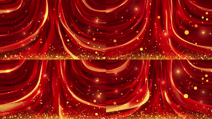 4K红绸粒子大气舞台背景循环