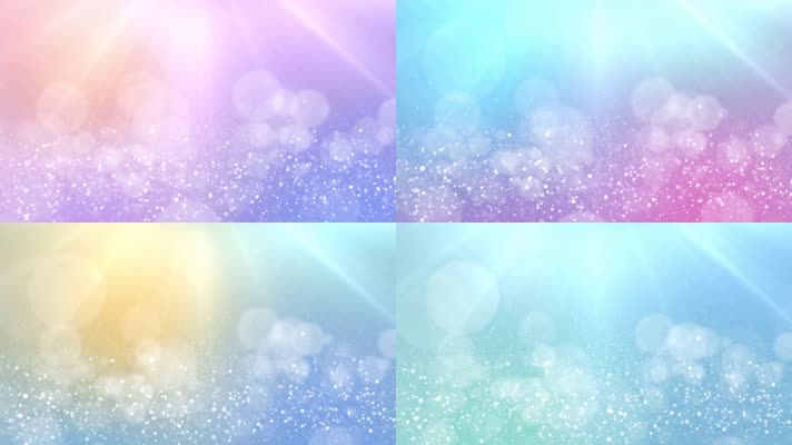 6组4K超清唯美彩色粒子婚礼舞台背景