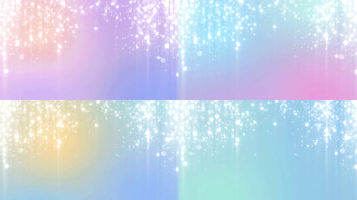 6组4K超清唯美彩色粒子下落婚礼舞台背景