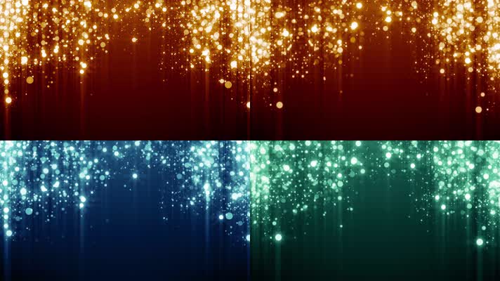 3组4K超清金色粒子下落舞台背景