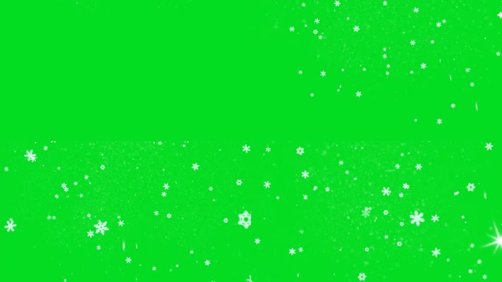 绿幕视频素材雪花