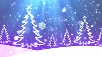 4k圣诞节圣诞树雪花飘落光线闪闪背景