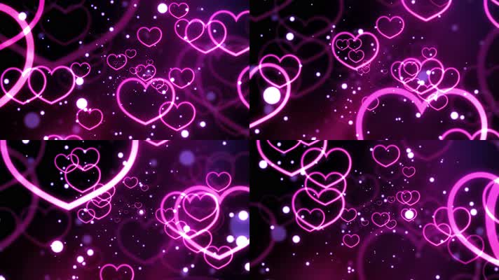 4K超清七夕情人节浪漫唯美爱心动态背景