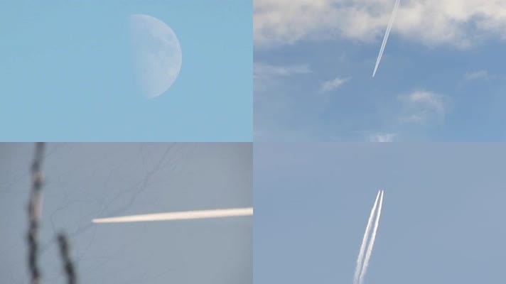 飞机、尾气形成的云