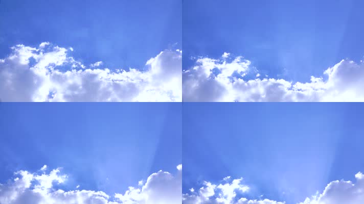 蓝天 白云 光芒万丈 透过云层