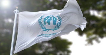 【4K】联合国难民事务高级专员公署旗帜A