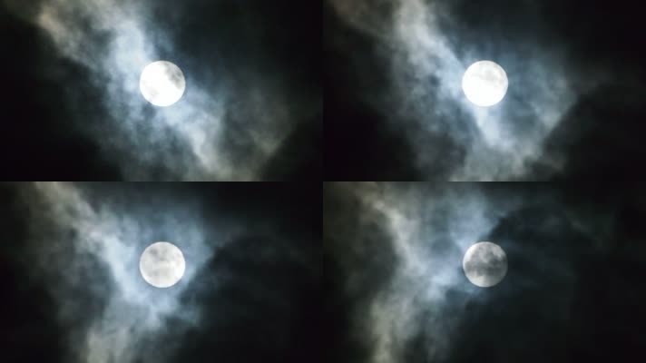 月黑风高 月亮 云层 