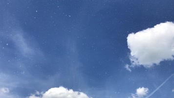 蓝天 白云 下落白色粒子 唯美