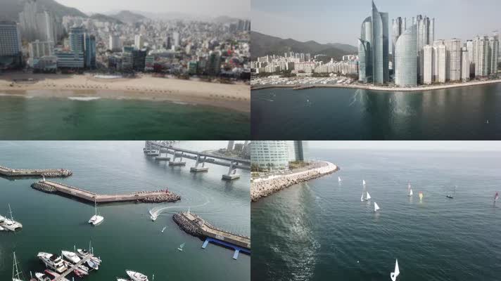 韩国釜山广安里海湾跨海大桥4K实拍