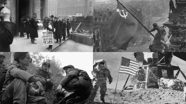 世界历史的回忆黑白纪录片素材