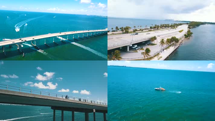 迈阿密跨海大桥4K航拍