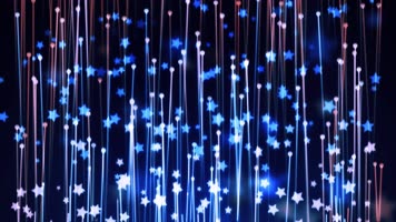 4k浪漫唯美粒子线条上升星光蓝色舞台背景