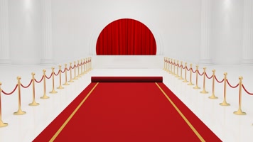 滚动的红地毯红幕打开颁奖背景合成