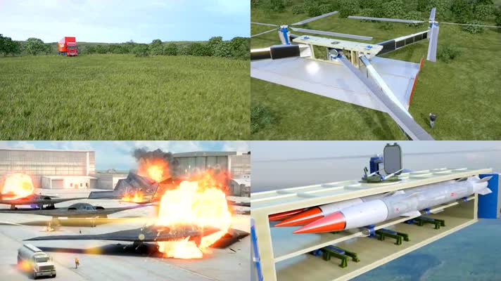 科幻未来军事信息化战争科技3D动画