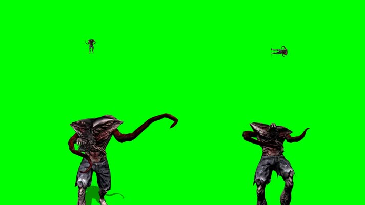 绿幕视频素材外星怪物