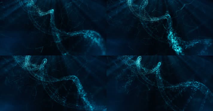 蓝色DNA粒子螺旋背景视频
