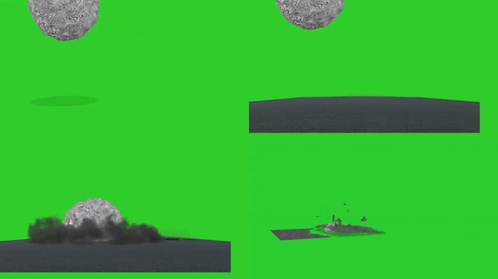 绿幕视频素材陨石坠落