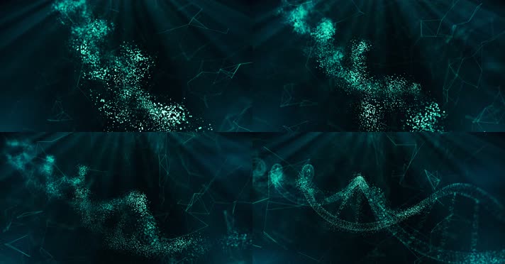 4K蓝色粒子DNA链片段