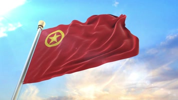 【4K】团旗共青团团旗旗帜