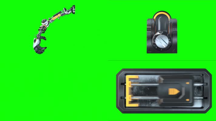 绿幕视频素材机器手臂和零件