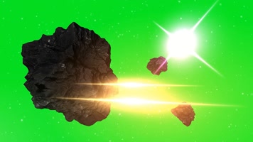 绿幕视频素材陨石地球