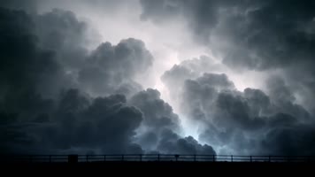 乌云雷暴闪电汽车穿梭汽车科技视频素材