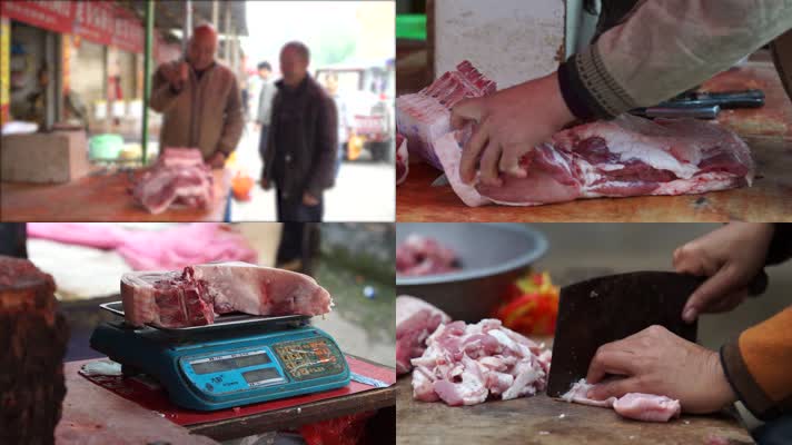 猪肉-农贸市场买肉-切肉（17.10.14）