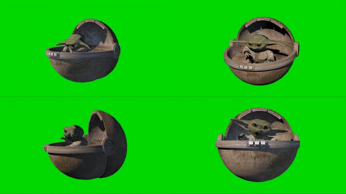 绿幕视频素材婴儿尤达大师