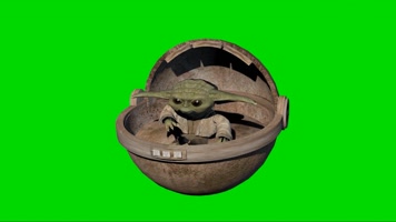 绿幕视频素材婴儿尤达大师