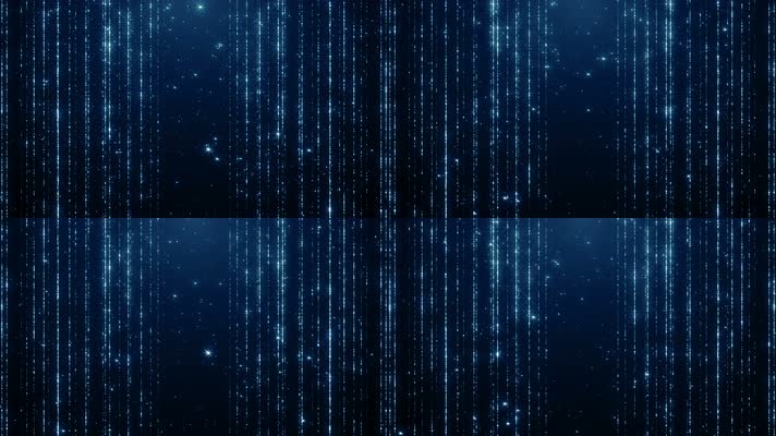 4K蓝色粒子光束下落背景视频