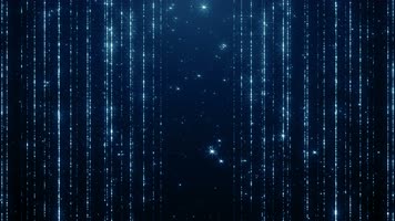 4K蓝色粒子光束下落背景视频