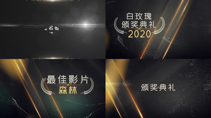 华丽金色粒子颁奖典礼包装pr模板