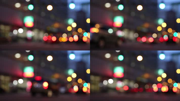 都市模糊灯光车辆交通