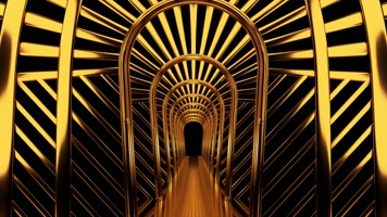 金色艺术隧道动画背景