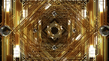 金色装饰艺术隧道动画