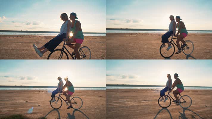情侣 骑自行车 休闲 爱情 