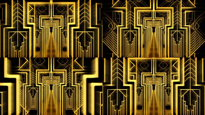 金色发光装饰艺术隧道背景