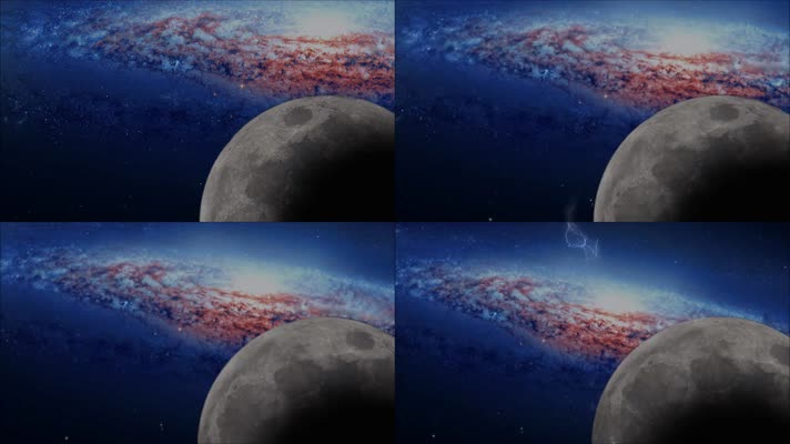 月亮银河系太空科技背景