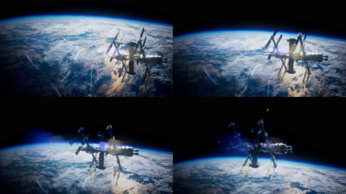 国际空间站飞过地球上空 4k视频