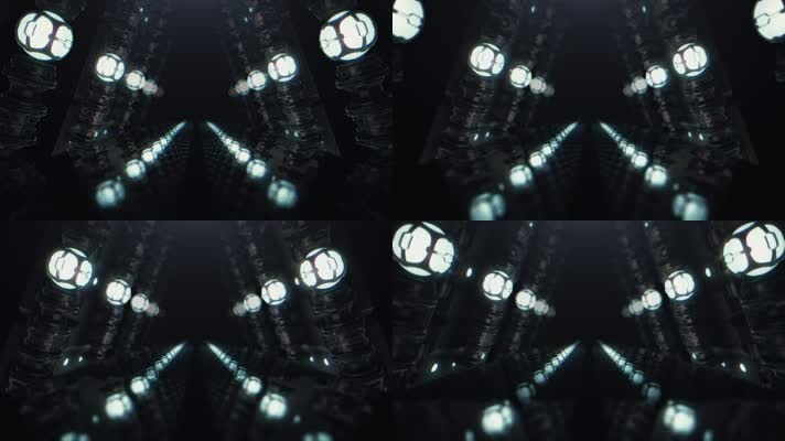 黑色金属元素和灯光隧道