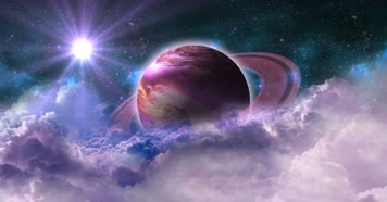 太空行星星系和发光的星星