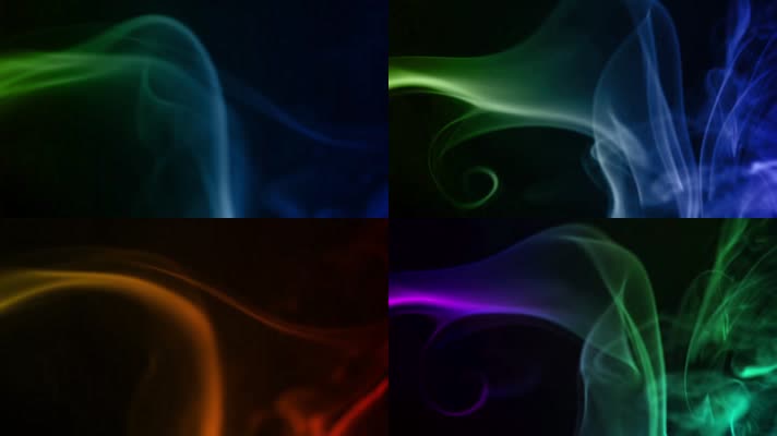 彩色烟雾动感线条飘散