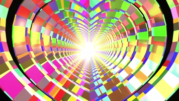 金色发光闪耀心形隧道