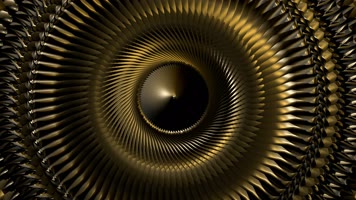 锐利边缘金色3D隧道
