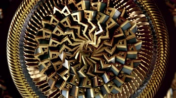 4K黄金曼陀罗艺术花纹视频