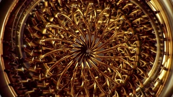 4K黄金曼陀罗艺术花纹视频 