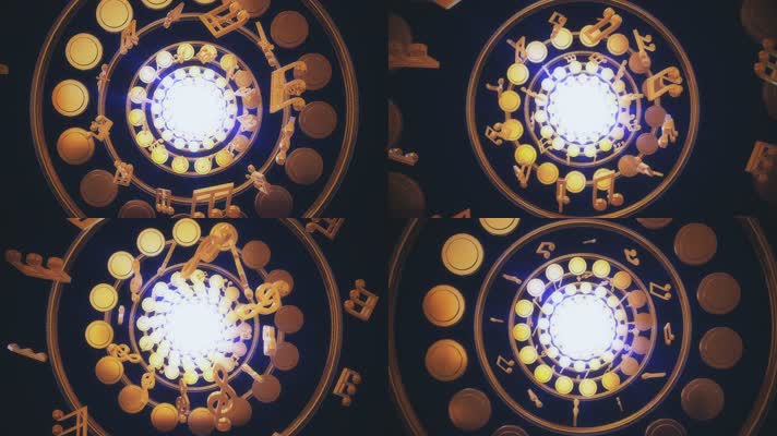 金黄色音符隧道背景